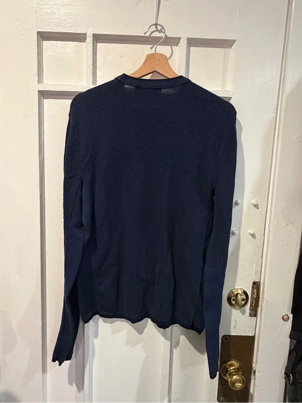 rag & bone Navy Textured Ribbed Crewneck Sweater